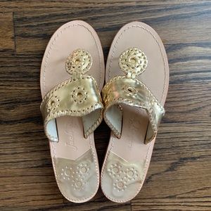 Jack Rogers Flat Thong Sandal - Gold Size 8